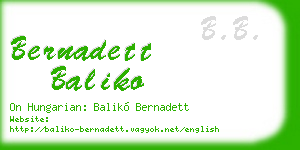 bernadett baliko business card