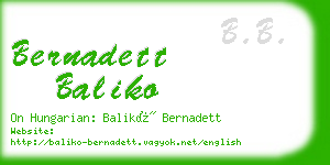 bernadett baliko business card